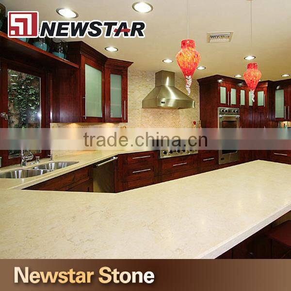 Chinese polished creama marfil precut kitchen countertop