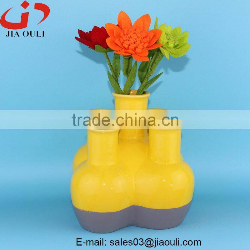 2016 new design ceramic vase, unique vases for home decoration