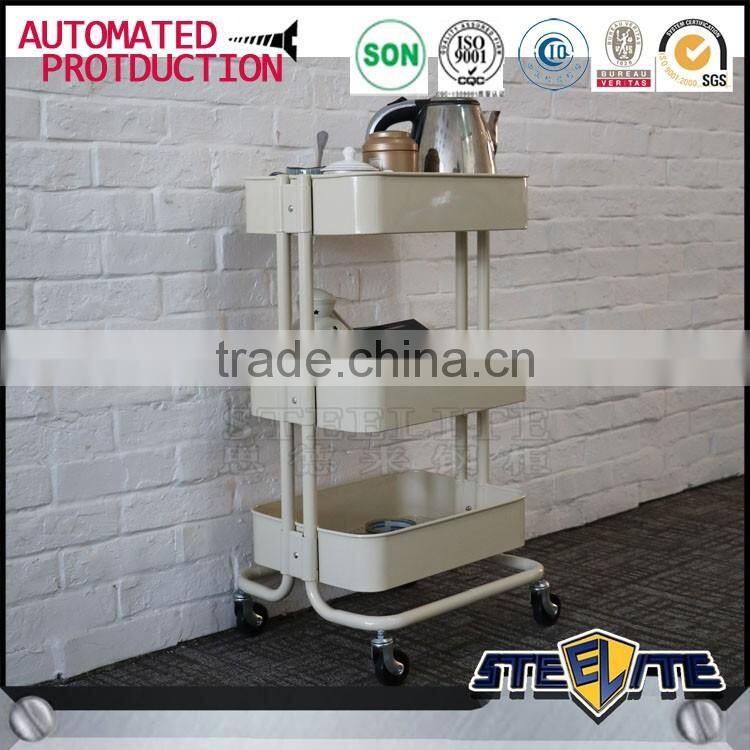 Stainless steel rolling kitchen trolley cart with wheels