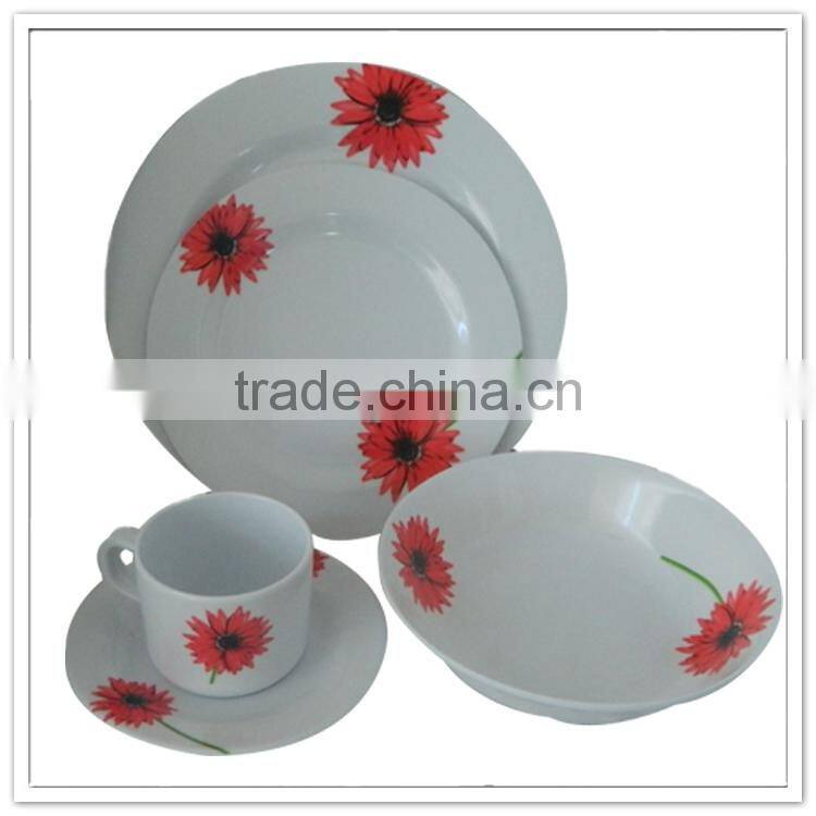 25 pcs Deluxe melamine sets, 4pcs flower hot dinner set in food safe ornaments materil