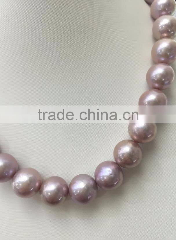 Wholesale 11-12 mm Purple Round Freshwater Loose Pearl Jewelry Necklace