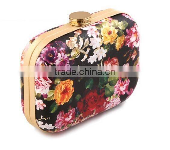 flower colorful printed party bag lady fancy clutch bag