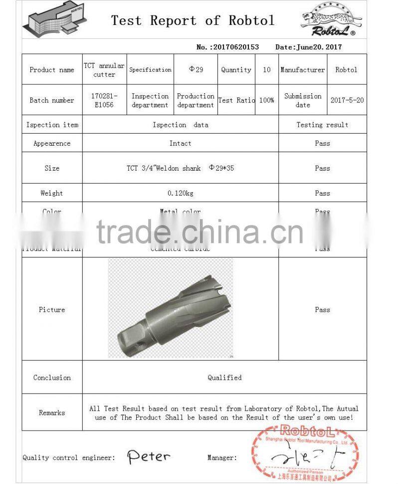 29MM annular cutter HSS TCT carbide tipped magnetic drill set kit broach bits weldon shank