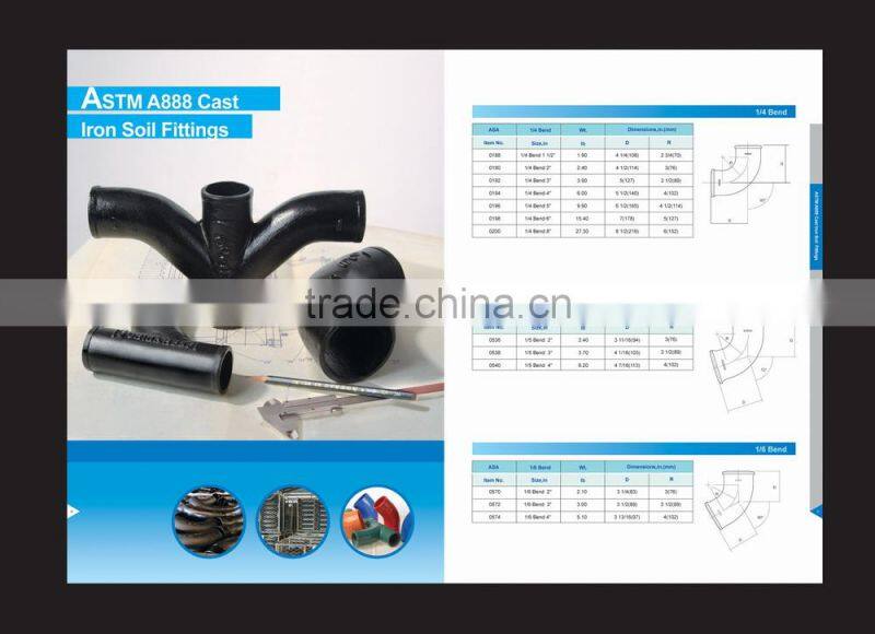 China factry ASTM A888 Cast Iron Soil Pipe Fittings
