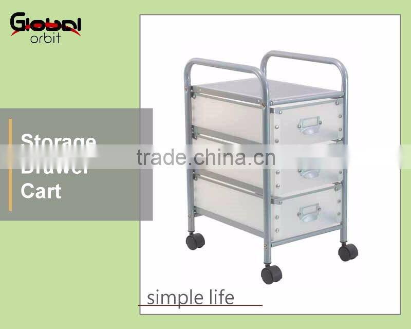 Chrome Plating 3-Tier Storage Container Organizer Trolley With Locking Wheels