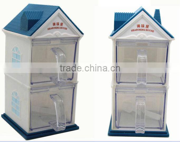 four seasoning Plastic Condiment Dispenser/plastic seasoning box