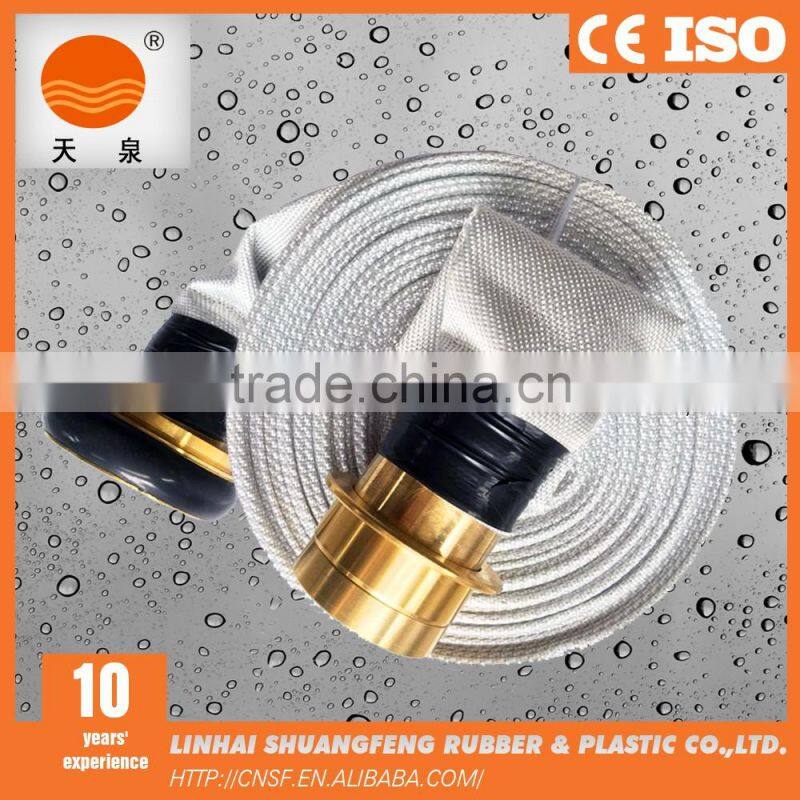 2 1/2 inch fire hose c/w brass machino couplings with different linings