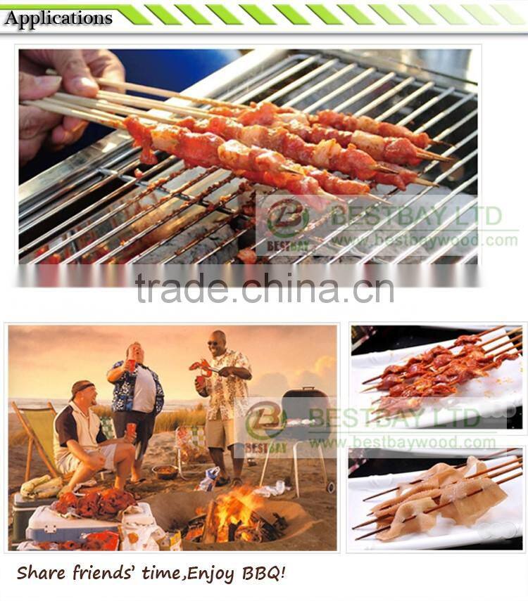 3.0X200mm chicken wholesale grilling bamboo bbq skewers