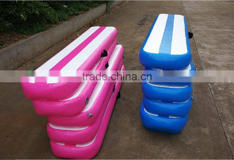 High Quality DWF Pink Or Blue Color Inflatable Air Mat / Inflatable Air Gymnastics Balance Beam For Sale
