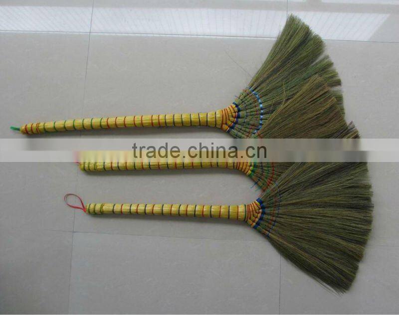 Korea new design natural silvergrass wooden handle broom