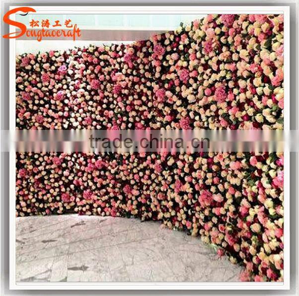 Factory hot sale customized artificial glass flower wall art for wedding decor