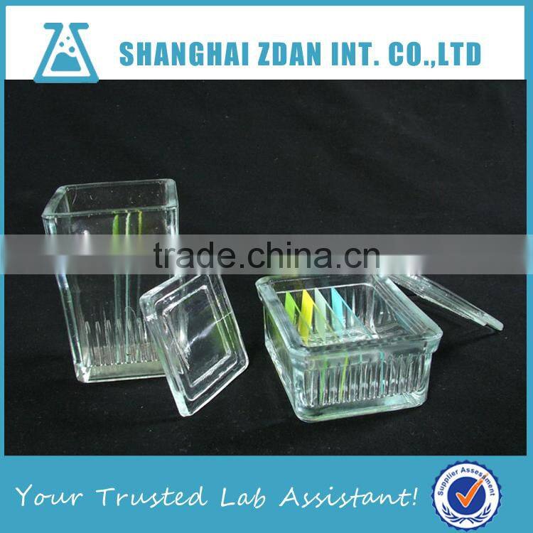 Glass Staining Jar, Dyeing Jar Microscope slides Square Cover or Round Cover