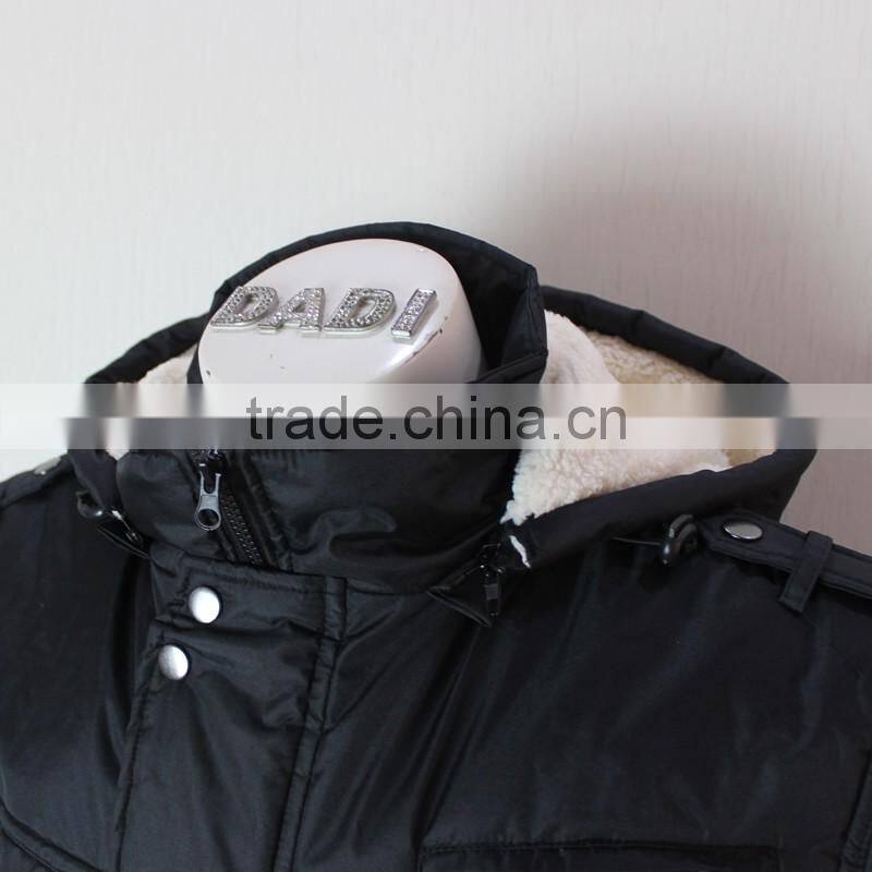 Black Light Padded Men Stock lot Winter Jacket 2016