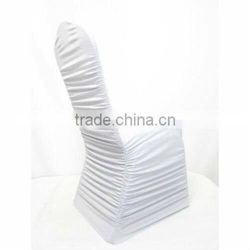 black ruffled spandex chair cover