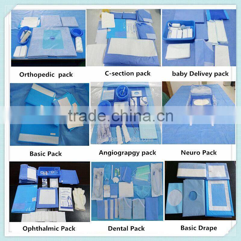 Urology Set TUR Drapes Packs With Collection Pouch , Surgcial Gown