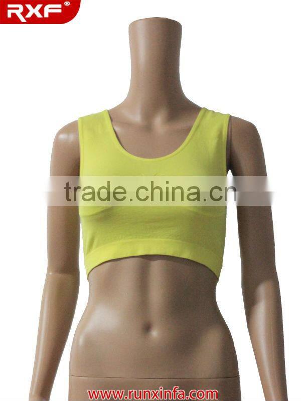 Cheap women seamless sports bra with removable pad