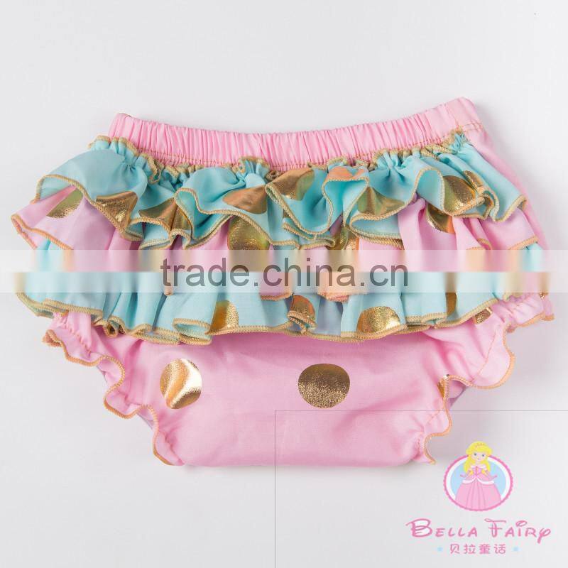 Little Girls Modeling Baby Gold Bloomers Kids Underwear Baby Bloomers Wholesale