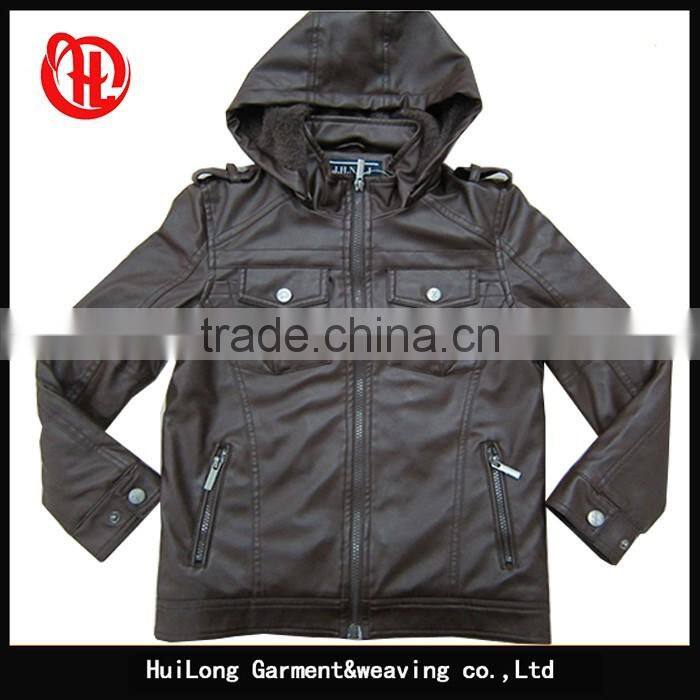 children pu leather clothing bomber boy's winter jacket