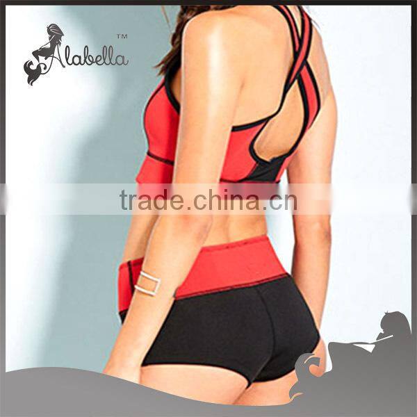 Colorblocked Neoprene Reversible Athletic Shorts