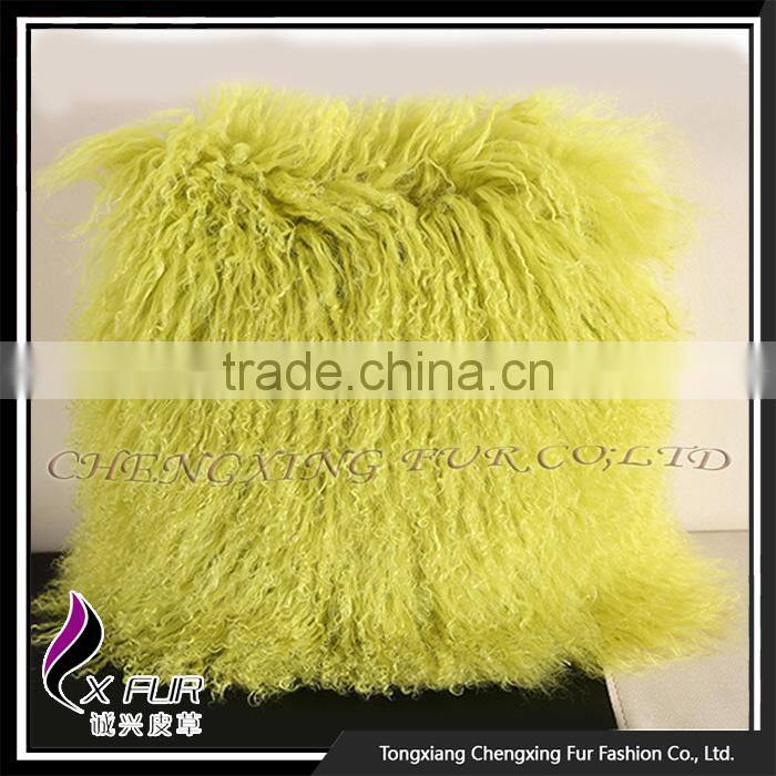 CX-D-04E Cheap Mongolian Lamb Fur Pillow Cushion Cover