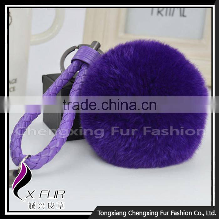 CX-R-24 Genuine Rex Rabbit Fur Mobile Phone Decoration Key Chain