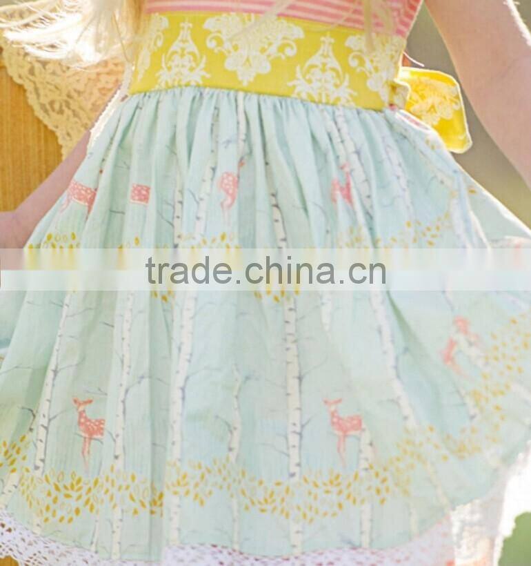 Newest children floral printed ruffled outfit dress top & capris pants set baby cute summer outfit