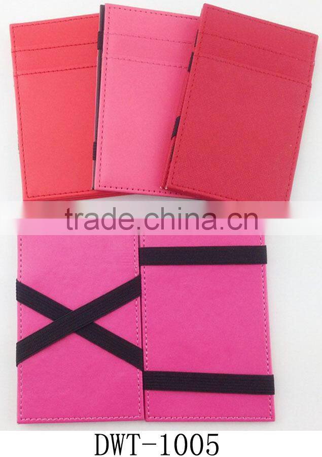 Fashion magic pu leather card holder For ID card and business cards