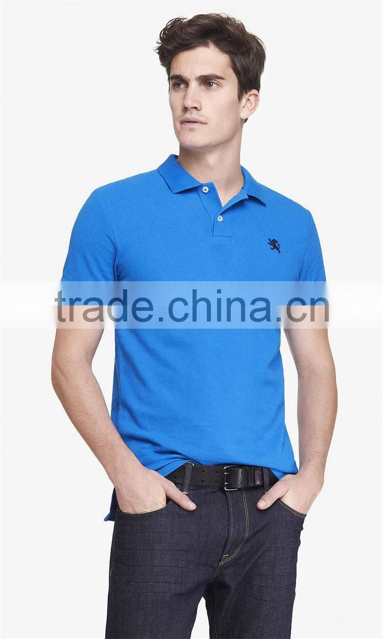 2015 collar design mens sports slim fit pique men's polo sports shirt wholesale