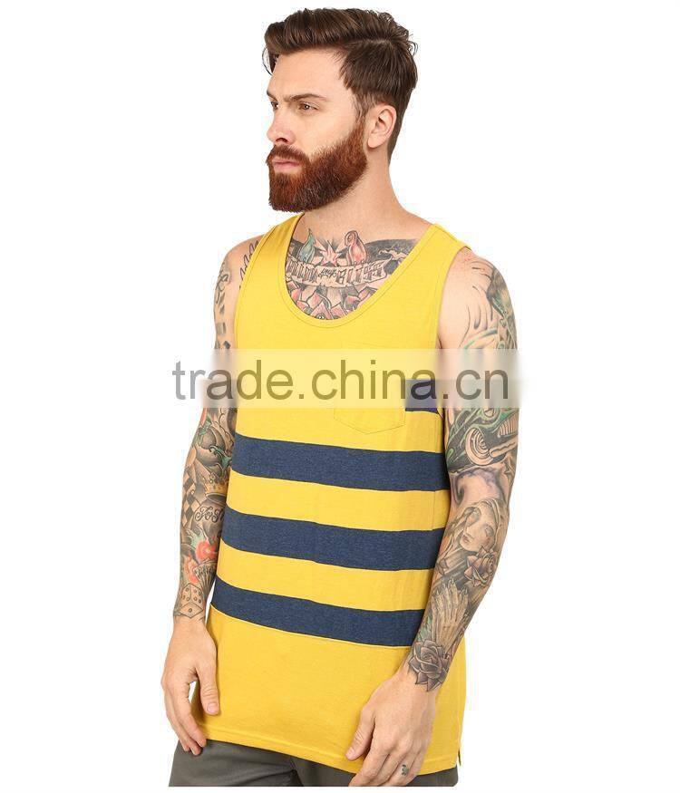 Cheap yellow and black striped one size fit all tank top