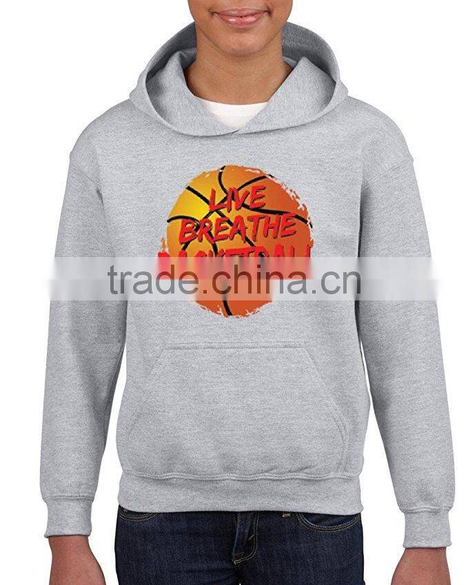 Blank Hoodie Sports Pullover Sweatshirt Kids Sports Wear Clothing Wholesale for Girls and Boys Kids Basketball Hoodies Custom