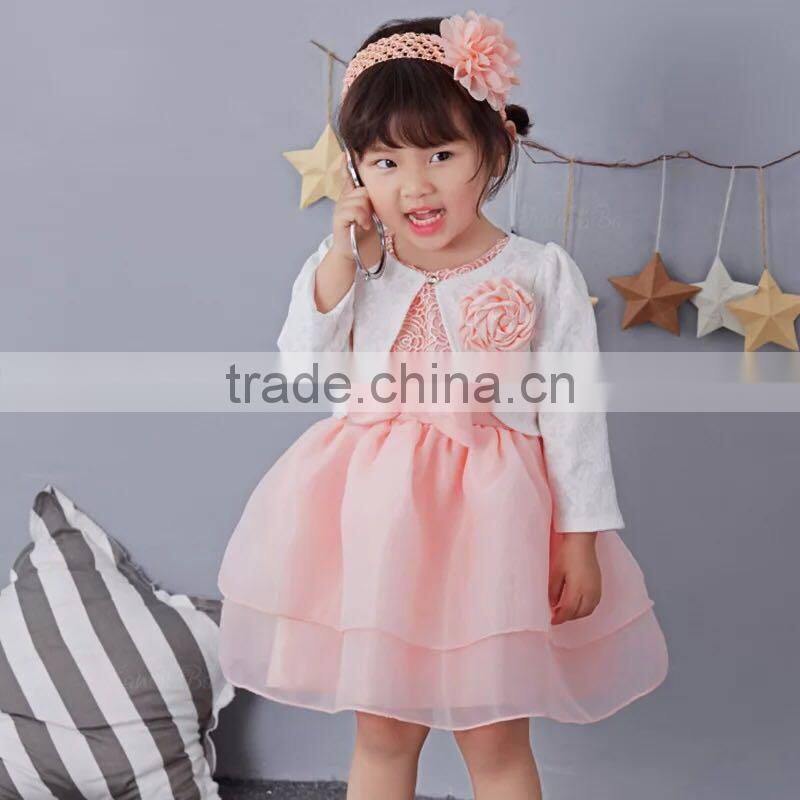 Hot Summer Kids Girls Tutu Dress Baby Girl Bowknot Pink Princess Dress Hollow Birthday Party dresses first Communion dress 1-5 Y