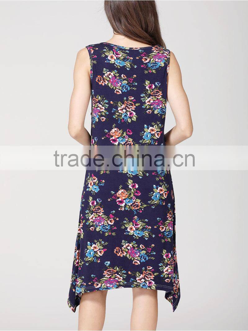 2017 MAMALOVE New Sleeveless Cotton Floral Maternity Clothes Breastfeeding Dress Women Pregnant dress