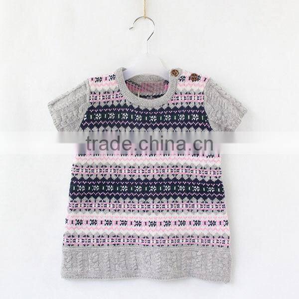 Baby fashion short sleeve wool dress