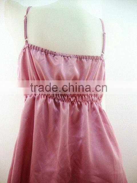 summer cute and sexy silk short braces nightskirt with lace and bows
