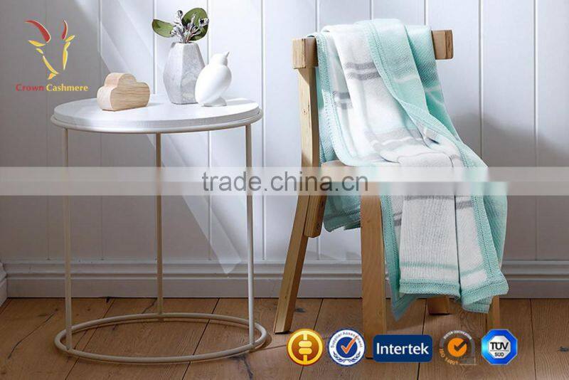 knitted 100% pure cashmere Bright Color blanket for baby