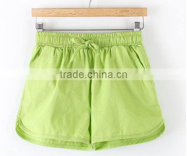 2016 OEM wholesale custom linen/cotton blank sweat shorts
