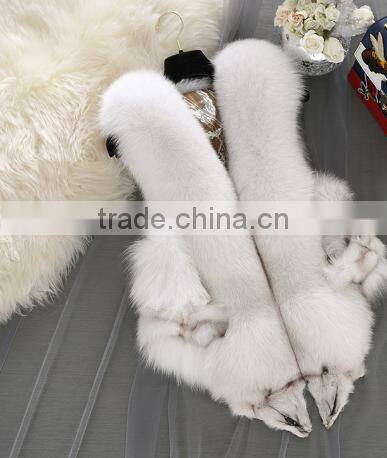 New Winter Genuine Fox Fur Vest Women's Full Pelt Waistcoat Warm Fashion Short Gilet