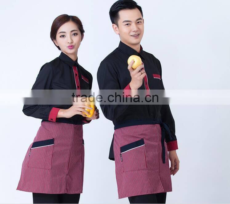 Custom Good Quality elestic Pants Hotel Staff Uniform , Hotel Uniform Design for Waiter and waitress