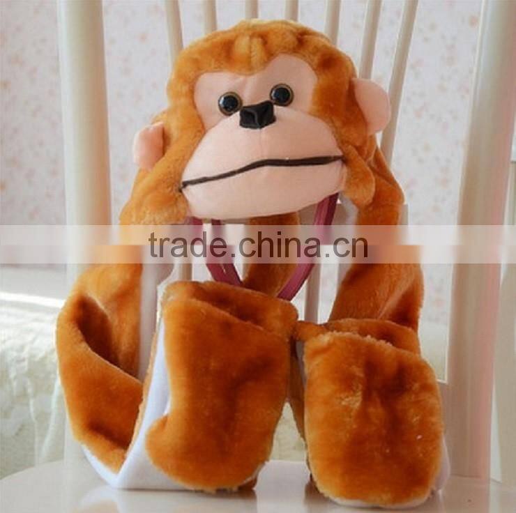 newest style customized soft plush animal hat for winter