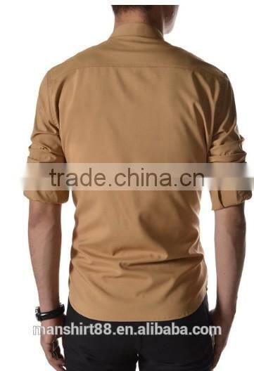 Men casual shirts cotton fabric welcomed men chinese collar shirts