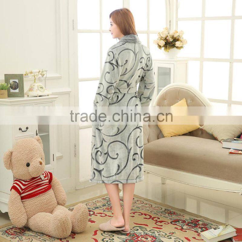 100% polyester printed flannel knitted robe