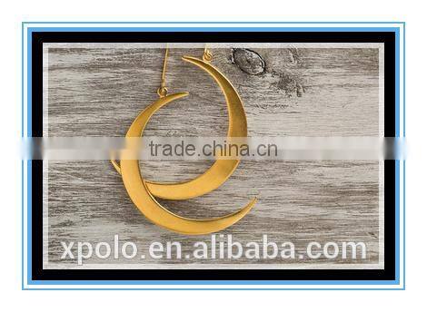 2016 new design Gold Crescent Moon Earrings Gold plated Sterling Silver Statement Earrings fall moon jewelry