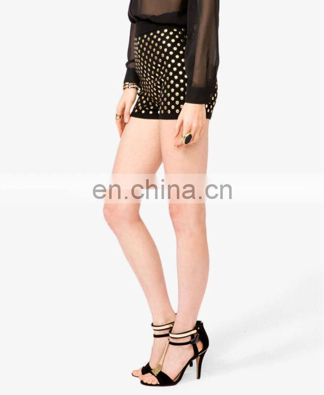 High-Waisted Flat Stud Shorts CSS0091
