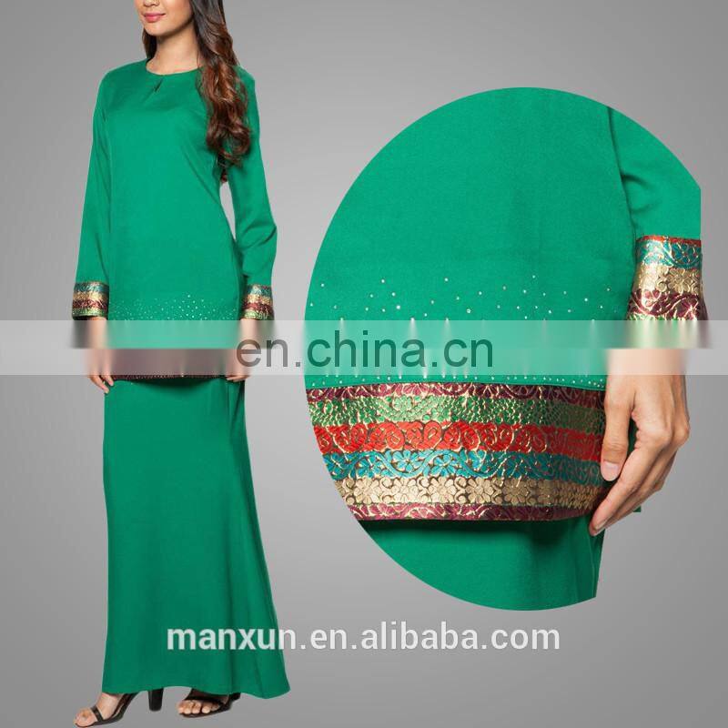 Wholesale Fashion Green Beaded Mermaid Latest Kebaya Modern Design Baju Kurung From Manxun