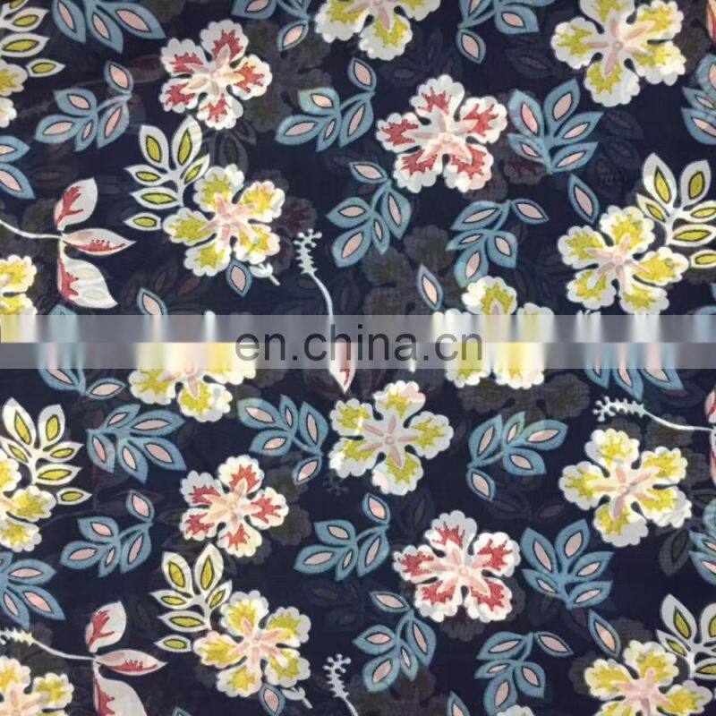 2017 summer new arrival digital printed chiffon fabric polyester stretchfabric