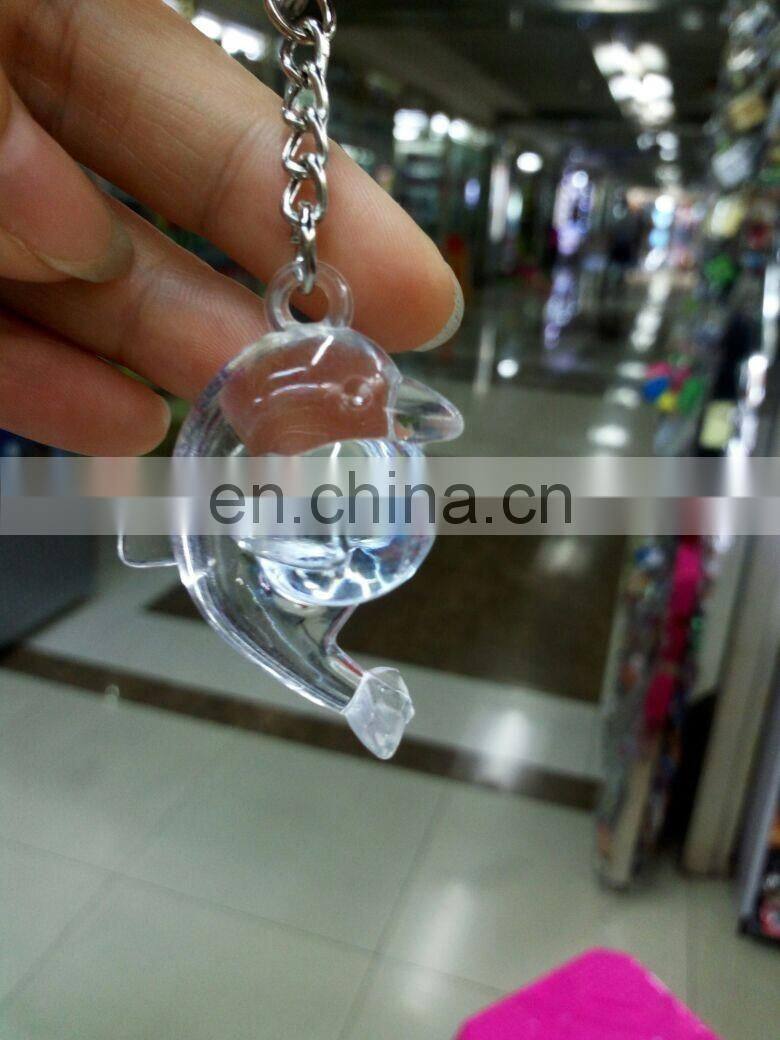 solid colors animal shape acrylic Dolphin keychain