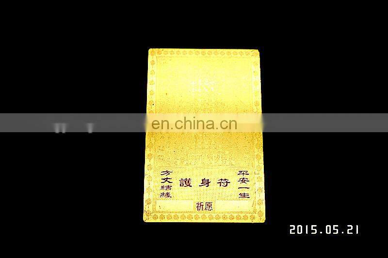 Colorfull Brass Etched Gold Metal Buddha Cards