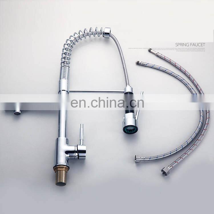 Stainless steel single handle pull out kitchen sink faucet