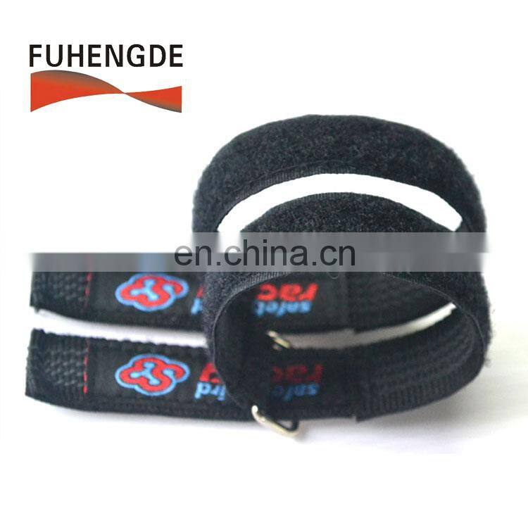 Adjustable releasable non slip lipo battery cable tie strap with rubber backing