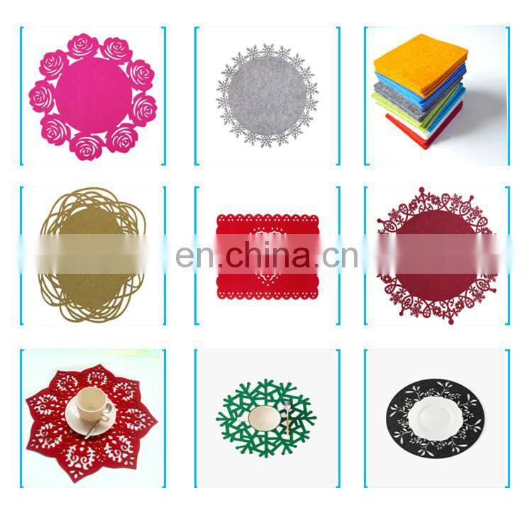 Graceful leaf shape felt fabric table dinner mat